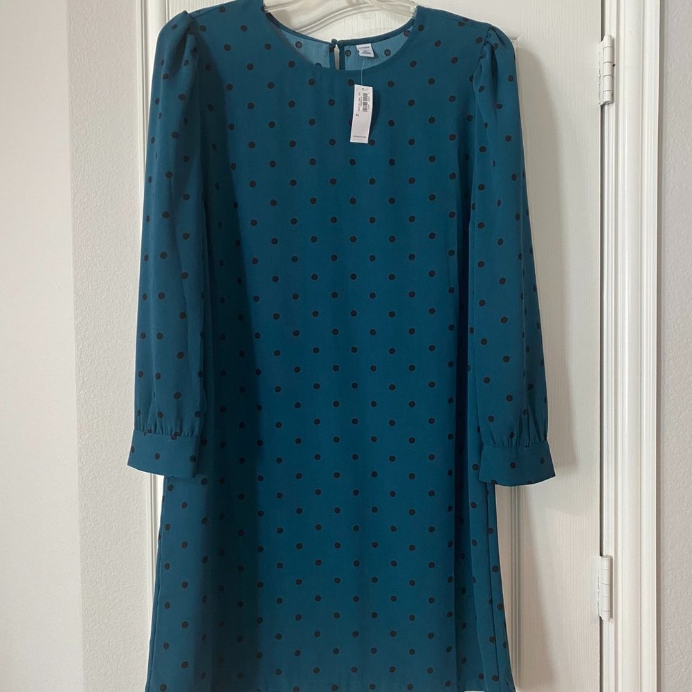 Oldnavy - NWT Teal & Black Polka Dot Shift Dress
